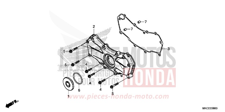 COUVERCLE MOTEUR AVANT de Gold Wing DARKNESS BLACK METALLIC (NH463) de 2019